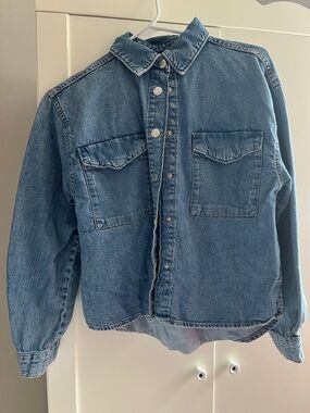 Zara Blue Denim Button-Down Shirt